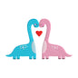 Valentine embroidery designs dino couple - 960039