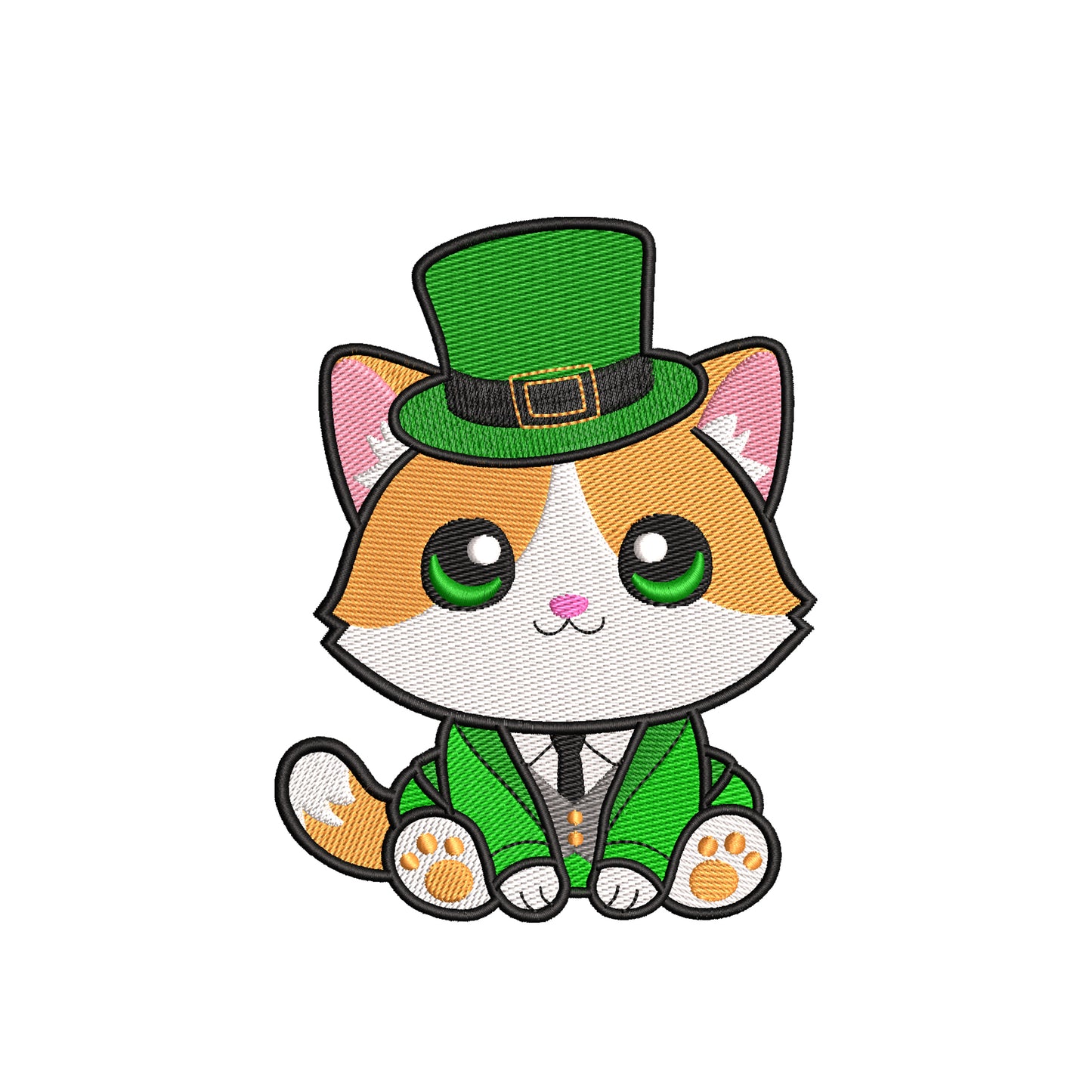 Lovely cat St. Patrick's Day embroidery designs for machine - 980013