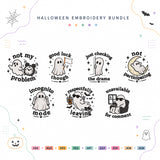Professionally Unbothered Ghost Halloween Embroidery Bundle Funny Ghost Files - BSG0000022