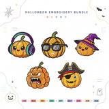 Funny Pumpkin Faces Halloween Embroidery Bundle Cute Spooky Pumpkin Files - BSG0000028