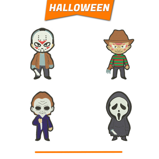 Horror characters embroidery bundle halloween embroidery files