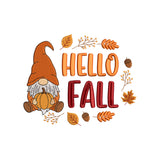 Hello Fall Gnome Pumpkin Embroidery Design for Autumn Shirts & Decor - SG200706