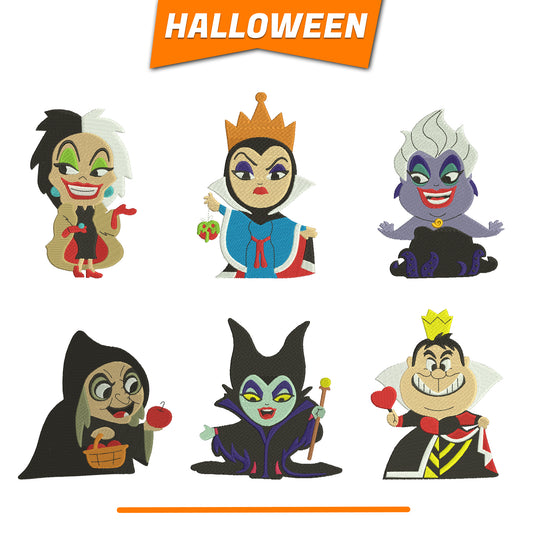 Villain Characters embroidery bundle halloween designs