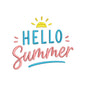 Hello Summer Embroidery Design Sunshine Quote Beach Vacation - SG01052605