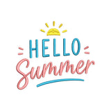 Hello Summer Embroidery Design Sunshine Quote Beach Vacation - SG01052605