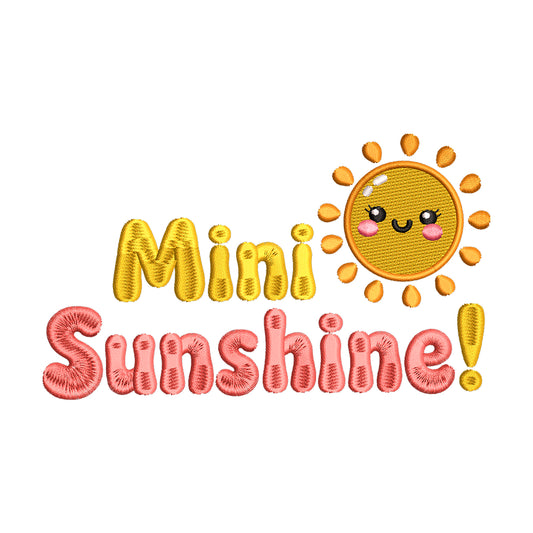 'Mini Sunshine' Kawaii Sun Embroidery Design - SG010602