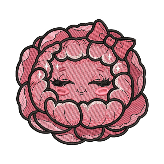 Kawaii Peony Flower Embroidery Design - SG010607
