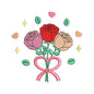 Rose Bouquet Romantic Floral Heart Bow Embroidery Design – SG010622