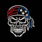 Patriotic Skull Embroidery Design American Flag Bandana 4th of July - SG01062601