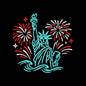 Statue of Liberty Fireworks Embroidery Design 4th of July Patriotic USA - SG01062602