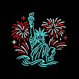 Statue of Liberty Fireworks Embroidery Design 4th of July Patriotic USA - SG01062602