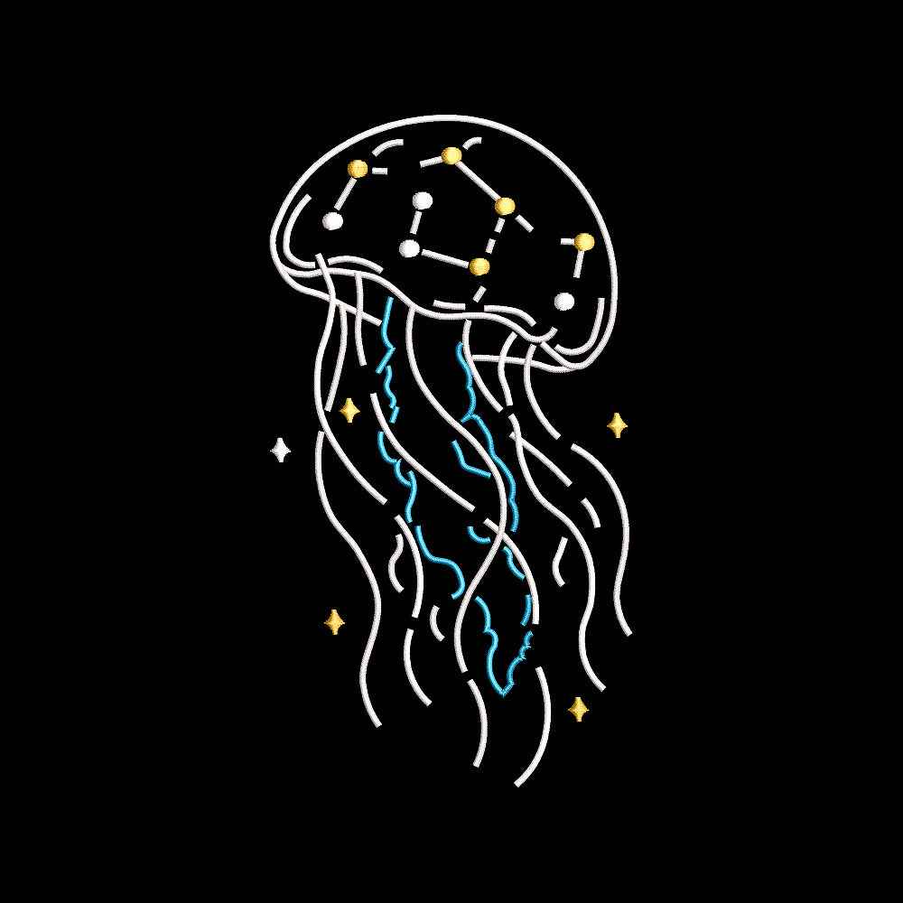 Jellyfish Embroidery Design Ocean Marine Life Summer Sea - SG01062615