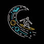 Cosmic Surfing Embroidery Design Space Surfer Galaxy Wave - SG01062618