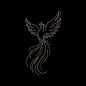 Phoenix Bird Embroidery Design Mythical Firebird Line Art Pattern - SG01062619