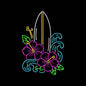 Tropical Surfboard Hibiscus Embroidery Design Summer Beach Floral - SG01062621