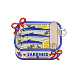 Sardines Tin Embroidery Design Coastal Seafood Vintage Canned Fish Summer Motif - SG01062633