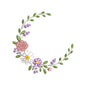 Floral Circle Frame Embroidery Design Flower Wreath - SG02052605