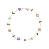 Minimal Floral Circle Frame Embroidery Design Flower Wreath - SG02052606