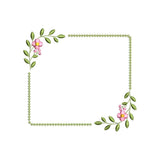 Floral Square Frame Embroidery Design Flower Border - SG02052608