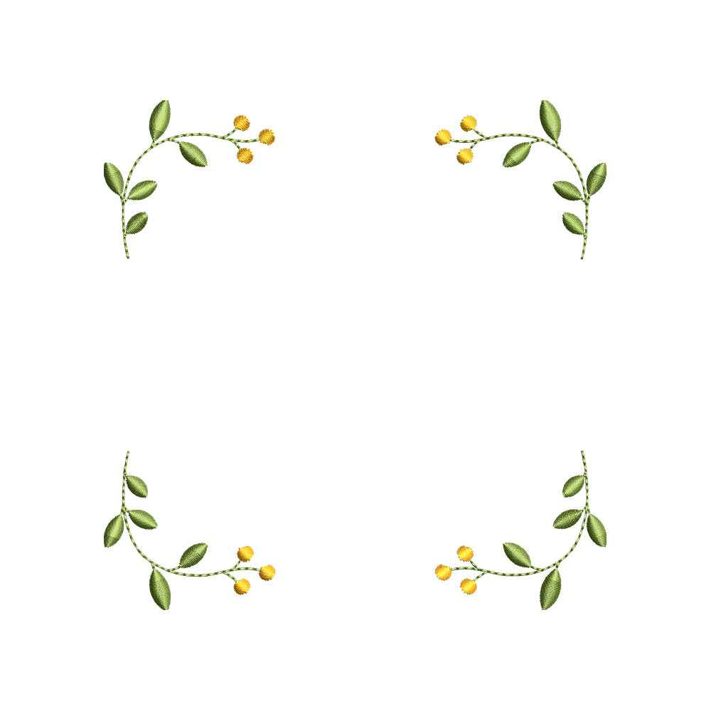 Floral Corner Frame Embroidery Design Flower Border Monogram Frame - SG02052609