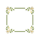 Floral Square Frame Embroidery Design Flower Border Monogram Frame - SG02052610