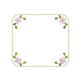 Floral Scalloped Frame Embroidery Design Flower Border Monogram Frame - SG02052611