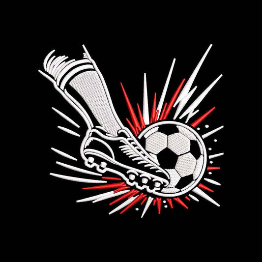 Soccer Kick Embroidery Design Football Action Sports - SG02052613