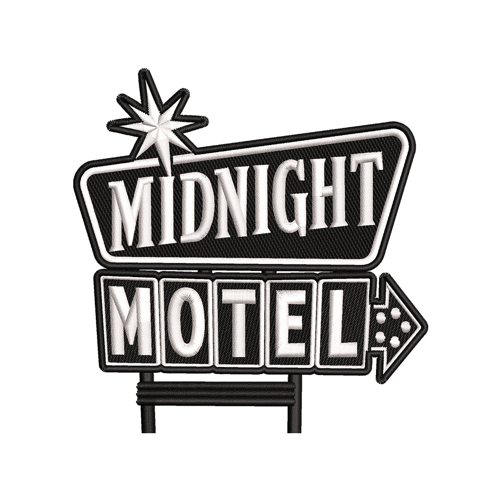 Midnight Motel Embroidery Design Halloween Retro Motel Sign - SG02062602