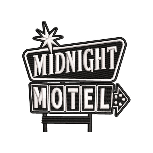 Midnight Motel Embroidery Design Halloween Retro Motel Sign - SG02062602