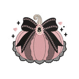 Pink Pumpkin With Bow Embroidery Design Cute Halloween Pumpkin Machine - SG02062607