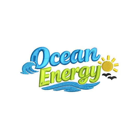 Ocean Energy Summer Embroidery Design | Beach Vacation Ocean Quote Pattern - SG02072602