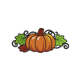 Autumn Pumpkin Embroidery Design | Fall Harvest Pumpkin Leaves Pattern - SG02072605