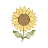 Textured Sunflower Embroidery Design - Boho Summer Floral Motif SG31072611