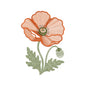 Orange Ripple Poppy Embroidery Design - Textured Floral Motif SG31072674
