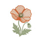 Orange Ripple Poppy Embroidery Design - Textured Floral Motif SG31072674