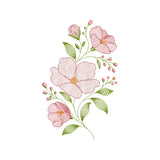 Ripple Botanical Embroidery Design - Textured Pink Flower Motif SG31072703