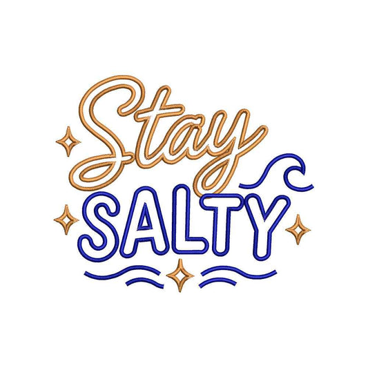 Stay Salty Embroidery Design Summer Beach Quote Coastal - SG03052605