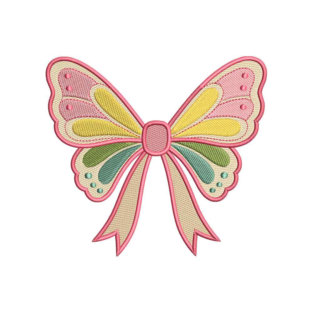 Butterfly Bow Embroidery Design Cute Summer Ribbon - SG03052607