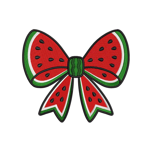 Watermelon Bow Embroidery Design Summer Fruit Ribbon - SG03052608