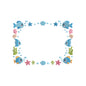 Ocean Fish Frame Embroidery Design Summer Underwater Border - SG03052610