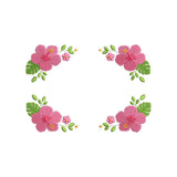 Tropical Hibiscus Frame Embroidery Design Summer Floral Border - SG03052611