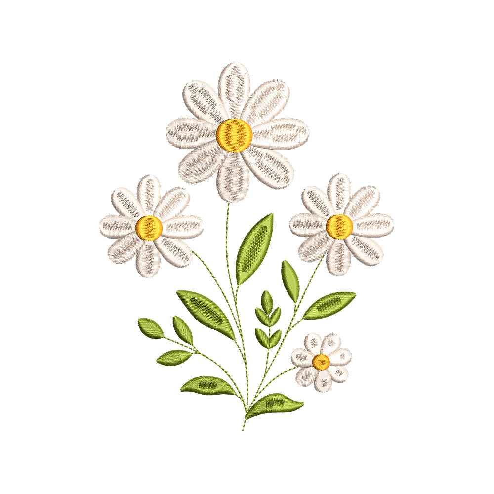 Daisy Flower Bouquet Embroidery Design Floral Wildflower Arrangement - SG03052615
