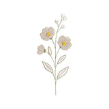 Minimal Wildflower Embroidery Design Delicate Floral Stem Flower - SG03052616