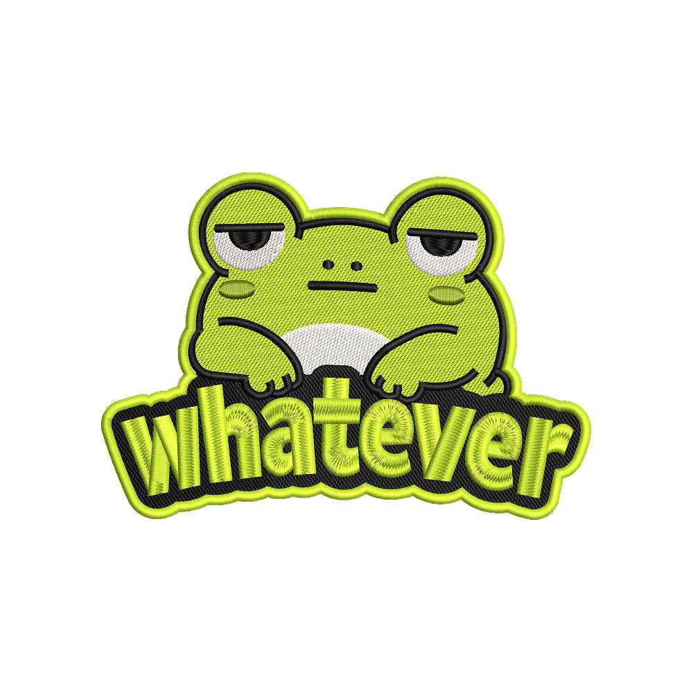 Whatever Frog Embroidery Design Cute Animal Quote - SG03052621