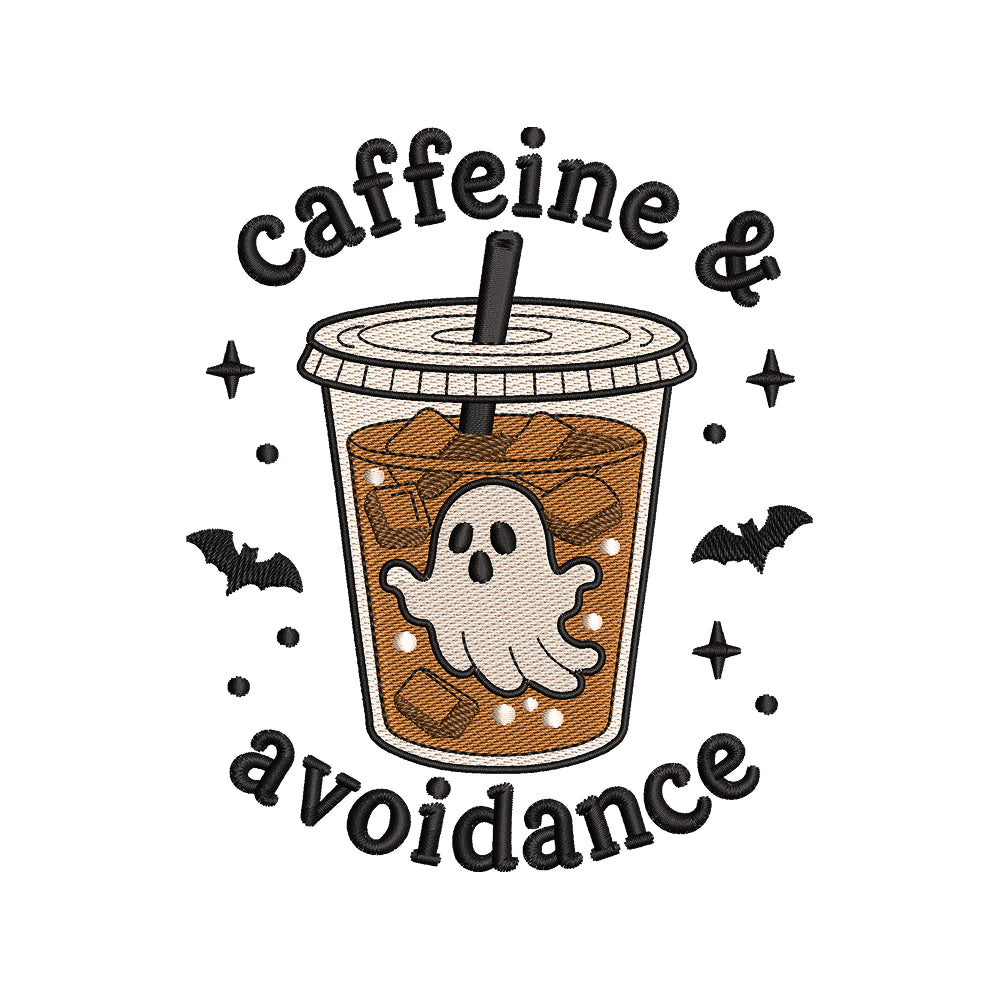 Ghost Coffee Embroidery Design Cute Halloween Iced Drink - SG03062604
