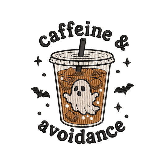 Ghost Coffee Embroidery Design Cute Halloween Iced Drink - SG03062604