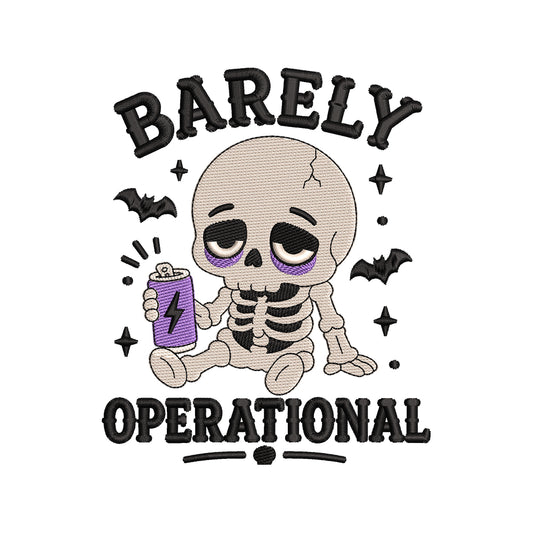 Sleepy Skeleton Embroidery Design Cute Halloween Character - SG03062605