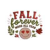 Fall Forever Mood All Year Embroidery Design - Heart-Eyed Smiley Motif SG31072607