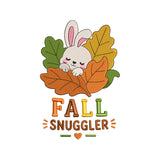 Fall Snuggler Bunny Embroidery Design - Autumn Leaf Motif SG03092601