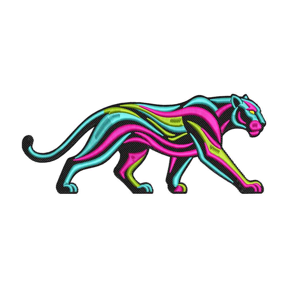 Neon Panther Embroidery Design - SG04042602